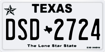 TX license plate DSD2724