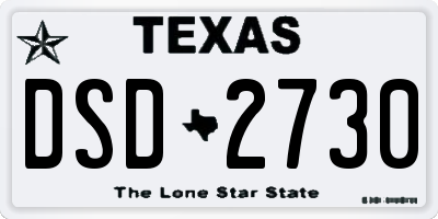 TX license plate DSD2730