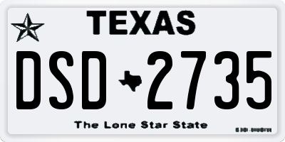TX license plate DSD2735