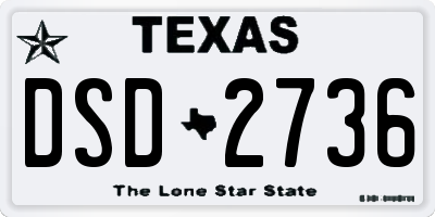 TX license plate DSD2736