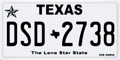 TX license plate DSD2738