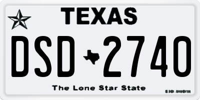 TX license plate DSD2740