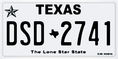 TX license plate DSD2741