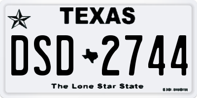 TX license plate DSD2744