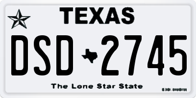 TX license plate DSD2745