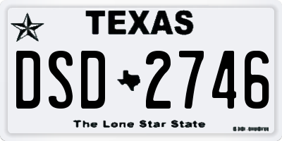 TX license plate DSD2746