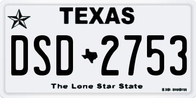 TX license plate DSD2753