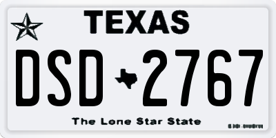 TX license plate DSD2767
