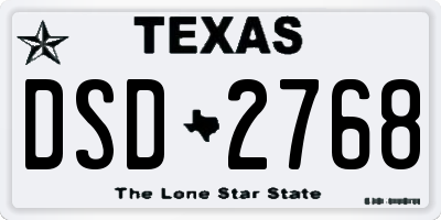 TX license plate DSD2768