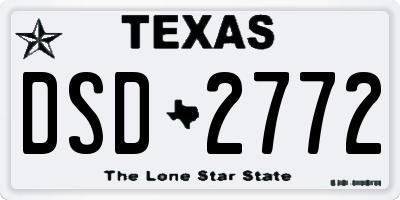 TX license plate DSD2772