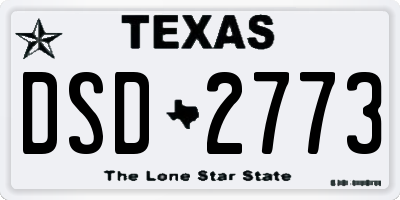 TX license plate DSD2773