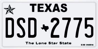 TX license plate DSD2775