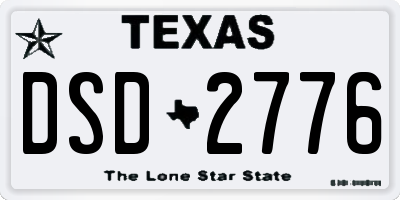 TX license plate DSD2776