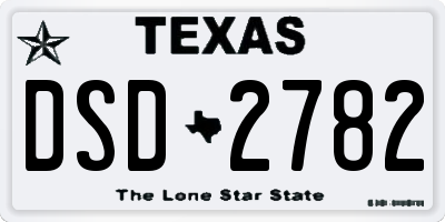 TX license plate DSD2782