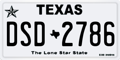TX license plate DSD2786