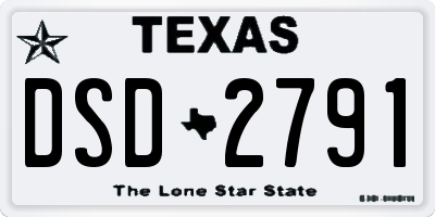 TX license plate DSD2791