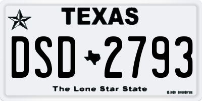 TX license plate DSD2793