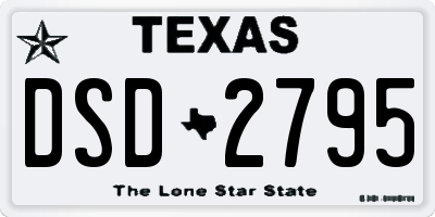 TX license plate DSD2795