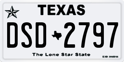 TX license plate DSD2797