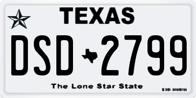 TX license plate DSD2799