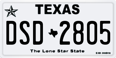 TX license plate DSD2805