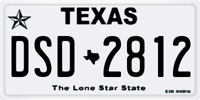 TX license plate DSD2812