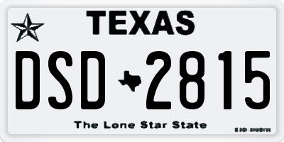 TX license plate DSD2815