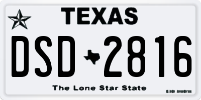 TX license plate DSD2816