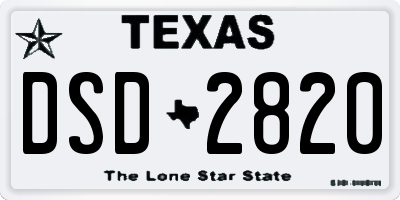 TX license plate DSD2820