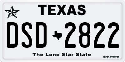 TX license plate DSD2822