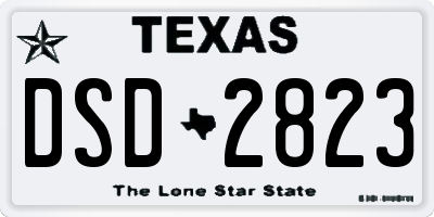 TX license plate DSD2823