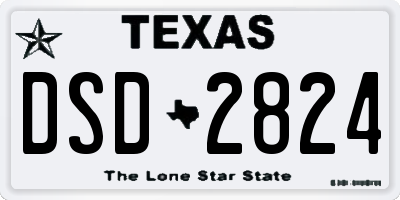 TX license plate DSD2824