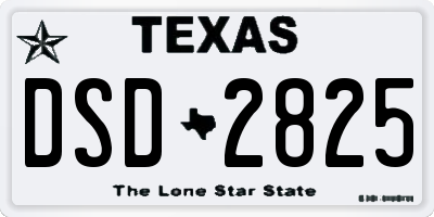 TX license plate DSD2825