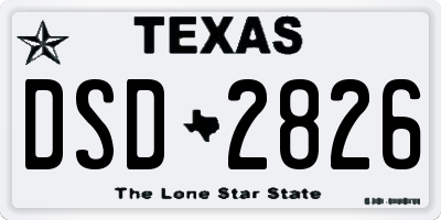 TX license plate DSD2826