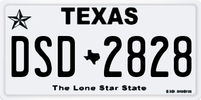 TX license plate DSD2828