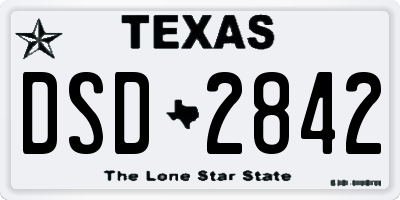 TX license plate DSD2842