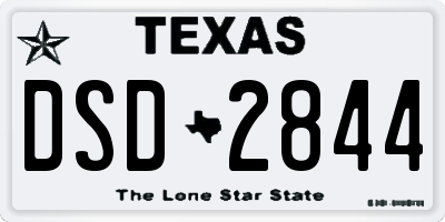 TX license plate DSD2844