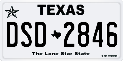 TX license plate DSD2846