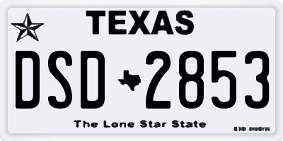 TX license plate DSD2853