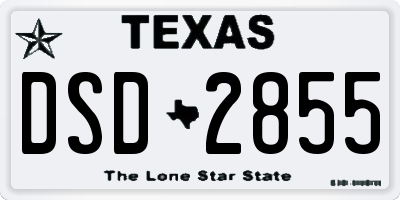 TX license plate DSD2855