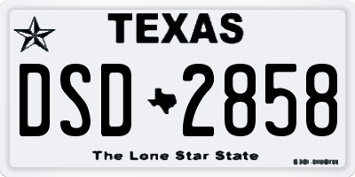 TX license plate DSD2858
