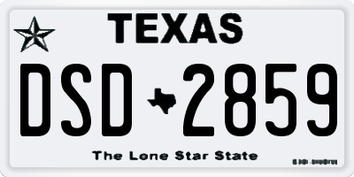 TX license plate DSD2859