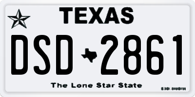 TX license plate DSD2861