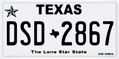 TX license plate DSD2867