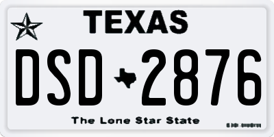 TX license plate DSD2876