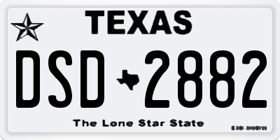 TX license plate DSD2882