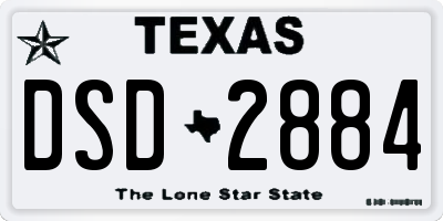 TX license plate DSD2884