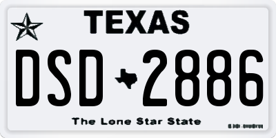 TX license plate DSD2886