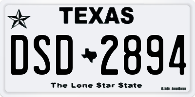 TX license plate DSD2894