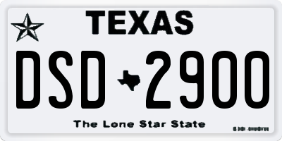 TX license plate DSD2900